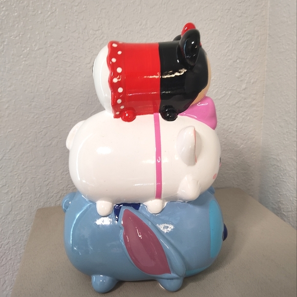 Disney Tsum Tsum Ceramic Piggy Bank Stitch Marie Minnie - Picture 2 of 6